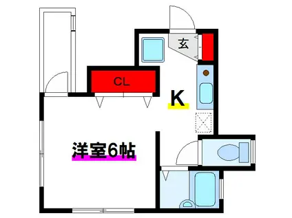 ラ ベルメゾン(ワンルーム/1階)の間取り写真