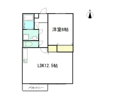 サンビレッジ A(1LDK/2階)の間取り写真