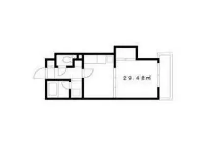 リーフロック(1DK/1階)の間取り写真