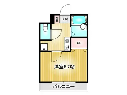 びいI千種(1K/4階)の間取り写真