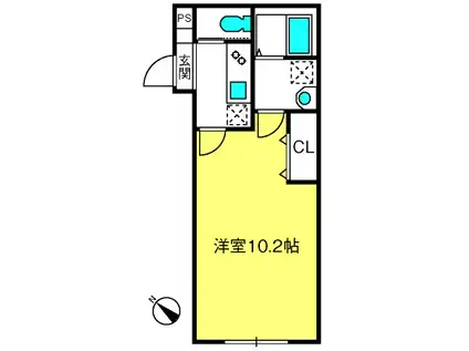 FLAT TERRACE MK(1K/2階)の間取り写真