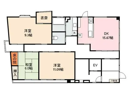 扇町マンションOKA(3SLDK/2階)の間取り写真
