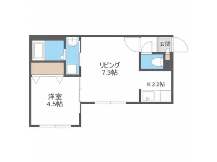 FONS美園(1LDK/5階)の間取り写真