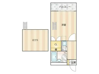 世田谷シャルマン(1K/2階)の間取り写真