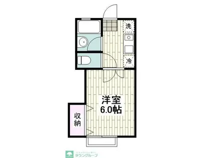 松栄ハイツ(1K/2階)の間取り写真