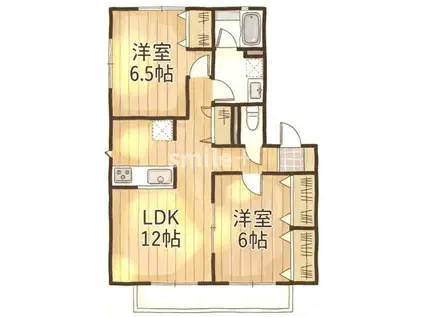 ファインハイツ(2LDK/2階)の間取り写真