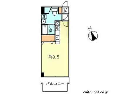 ハーベストヒルズ溝の口2(ワンルーム/2階)の間取り写真