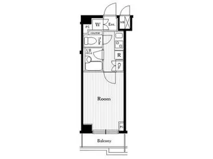 ルーブル下丸子(1K/1階)の間取り写真