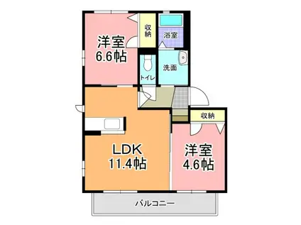 CONFORT C(2LDK/1階)の間取り写真