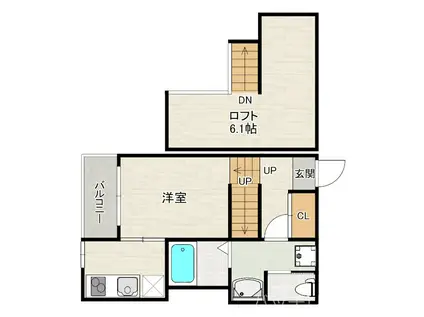 ハーモニーテラス松香台II(1K/1階)の間取り写真