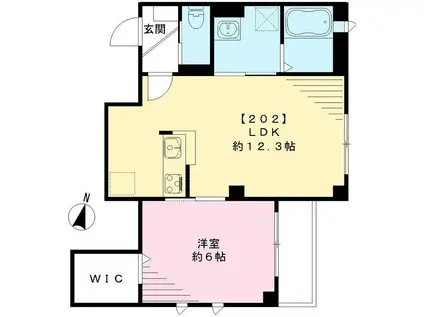 イーグレットコート(1LDK/2階)の間取り写真