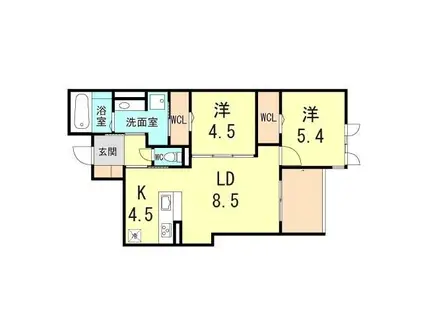 D-GRACE WISTERIA AKASHI(2LDK/1階)の間取り写真