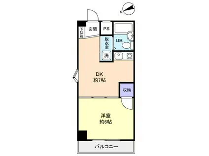 レジデンス松の木(1DK/1階)の間取り写真