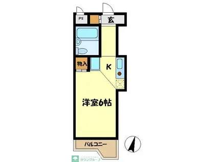 スカイコート綱島第2(ワンルーム/2階)の間取り写真