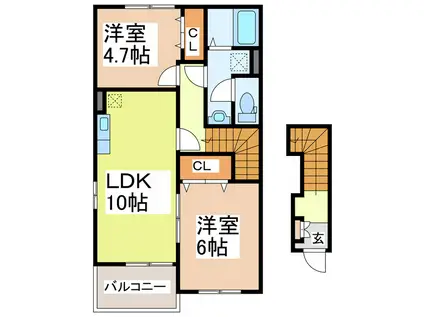 ファミール(2LDK/2階)の間取り写真