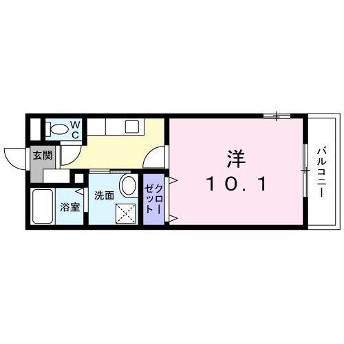 フォブール林町(1K/3階)の間取り写真
