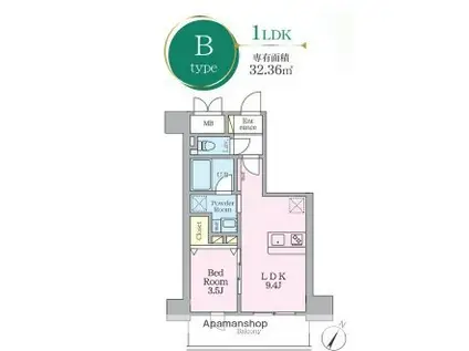 PAVANA JIONNE寺町通(1LDK/4階)の間取り写真