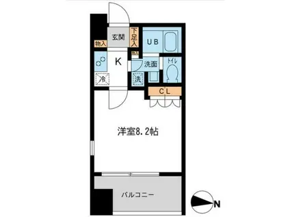 サンフル押上I(1K/9階)の間取り写真