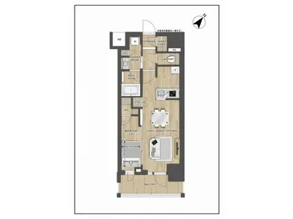 プレディアコート大森山王(1LDK/4階)の間取り写真