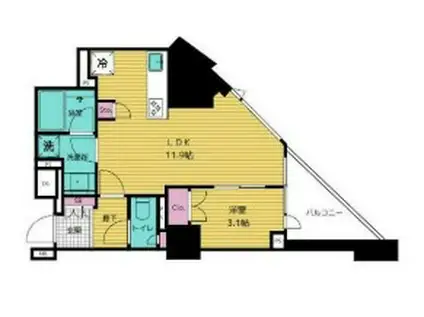 サンウッド広尾(1LDK/4階)の間取り写真