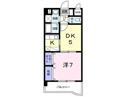 グランドコラム(1DK/4階)の間取り写真