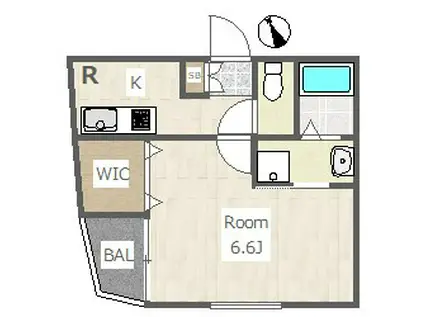 ノブレス桜丘(1K/2階)の間取り写真