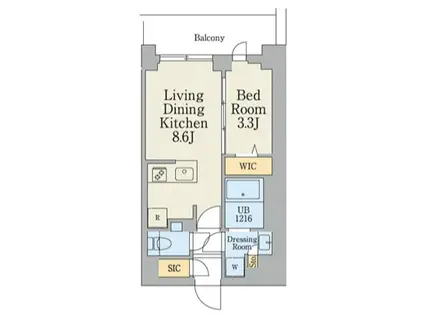 大岡山   最上階 初期安 1LDK 更新可(1LDK/3階)の間取り写真