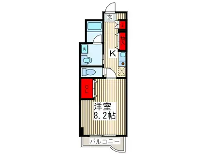 アクアメゾン(1K/4階)の間取り写真
