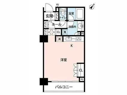 マイナビSTAY赤坂氷川レジデンス(ワンルーム/3階)の間取り写真