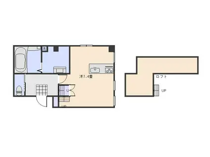 プリローズ谷山中央(ワンルーム/2階)の間取り写真