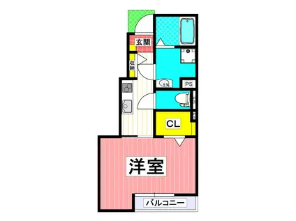 セレン神園(1K/1階)の間取り写真