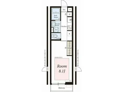 リブリ・TATSUMI(1K/3階)の間取り写真