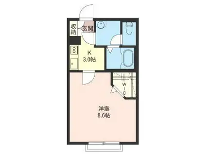 ソレイユ玉川学園(1K/1階)の間取り写真