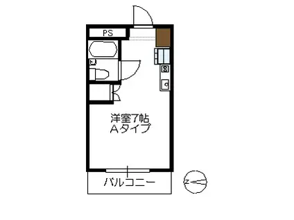 コスミック(ワンルーム/3階)の間取り写真