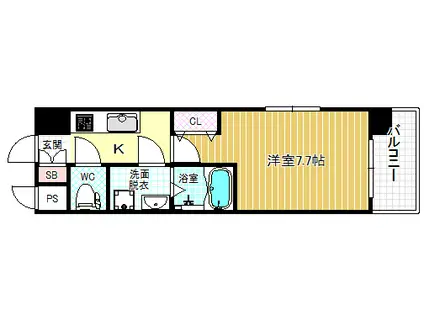 サムティ福島VIVENTE(1K/9階)の間取り写真