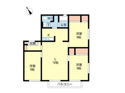 ウィンディアII(3LDK/2階)の間取り写真