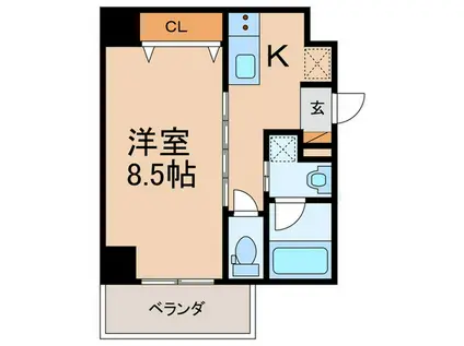 GRAND LIFE 岸里(1K/3階)の間取り写真