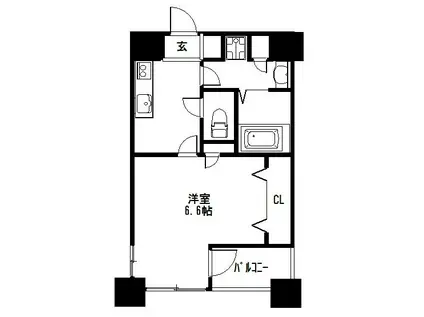 グラマシー京都(1K/4階)の間取り写真