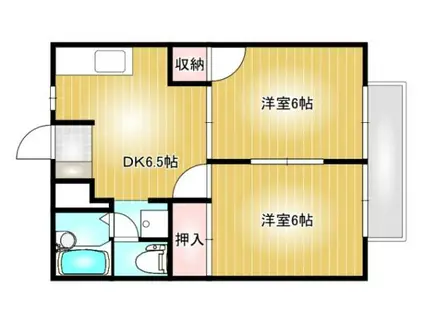 シティハイツ都(2DK/2階)の間取り写真