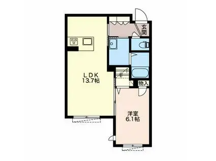 メゾン向陽E(1LDK/1階)の間取り写真