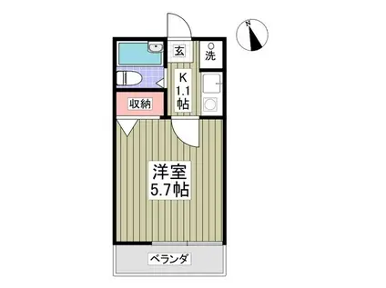 NKハイム元郷(1K/2階)の間取り写真