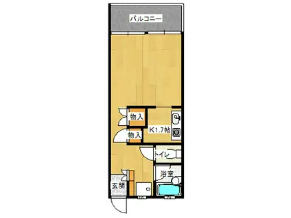 むべの実タウン(ワンルーム/1階)の間取り写真