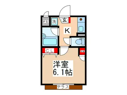 メゾン・ド・ソレイユ(1K/1階)の間取り写真