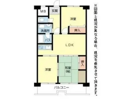 NASU1ビル(3LDK/6階)の間取り写真