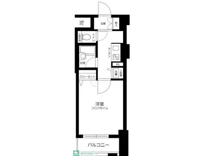 パークウェル代田橋(1K/3階)の間取り写真