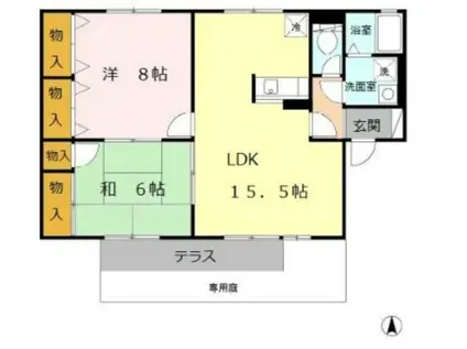 サンアベニュー(2LDK/1階)の間取り写真