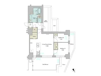 BRILLIA IST 門前仲町(2LDK/8階)の間取り写真