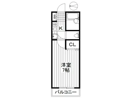 ライトヒル(1K/2階)の間取り写真
