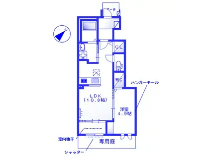 プレジオ(1LDK/1階)の間取り写真