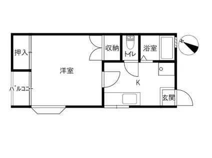 LEAP田上(1K/1階)の間取り写真